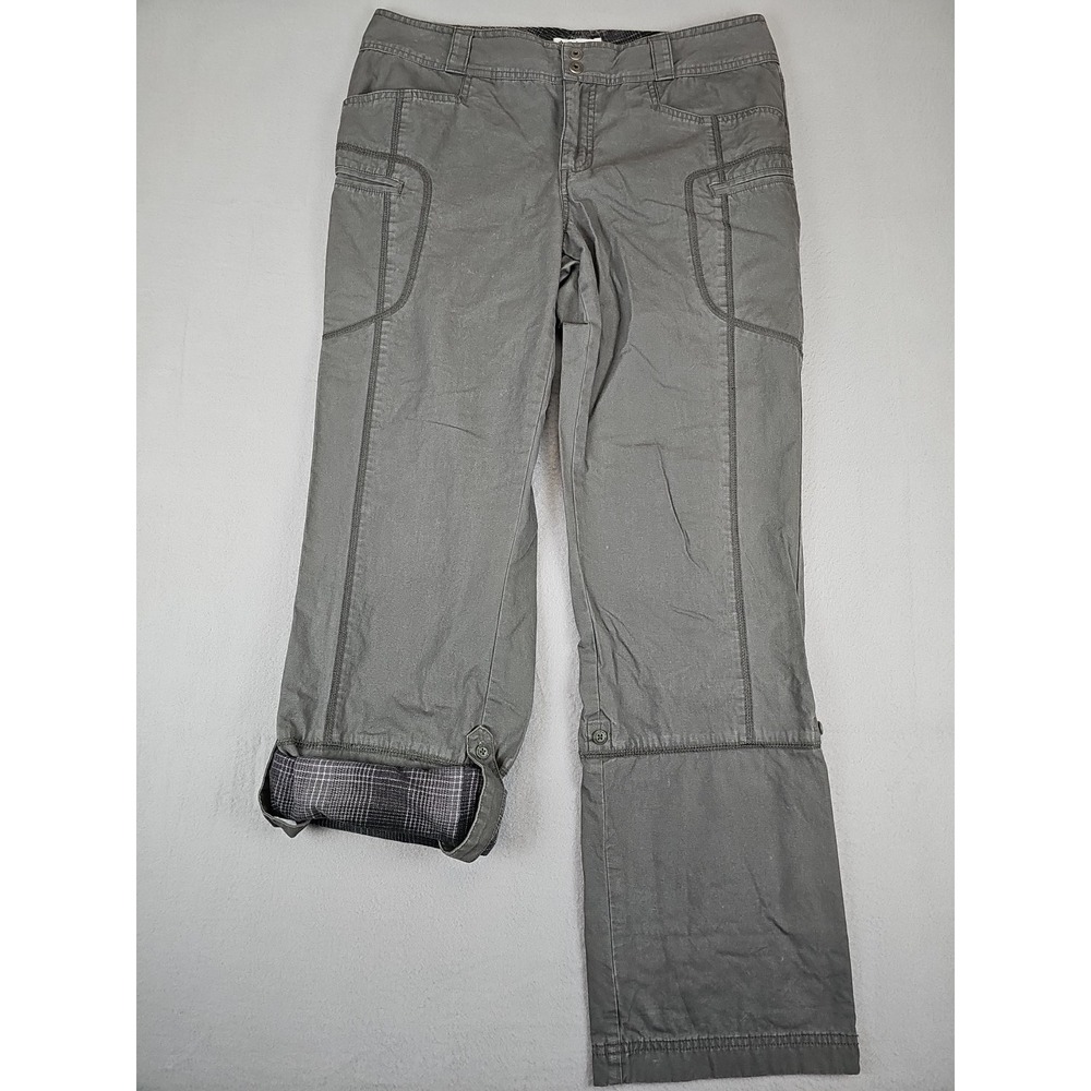Columbia Women's Hiking Utility Pants Size 10 33x31‎ Gray Pockets Roll Cuffs